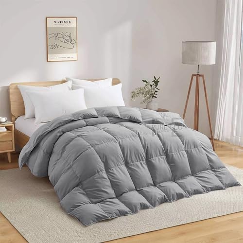 Image of PURE ECO 600 GSM Down Alternative Comforter for Single Size (60 inchX90 inch) - 600 GSM Heavy Winter Comforter /Rajai /Duvet /Blanket Microfiber Super Soft Fluffy for Winter Single Size - Silver Grey Color