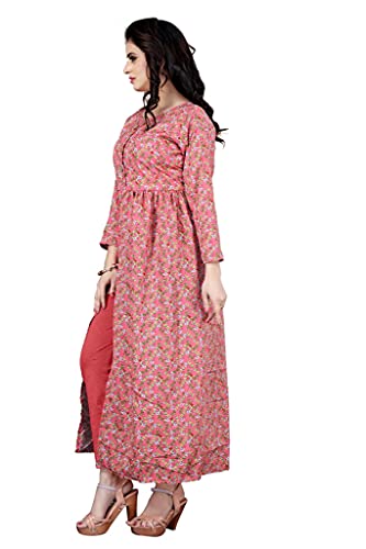 Image of H.E HAMZA ENTERPRISER Printed Crepe Material Brown Western Dress For Women