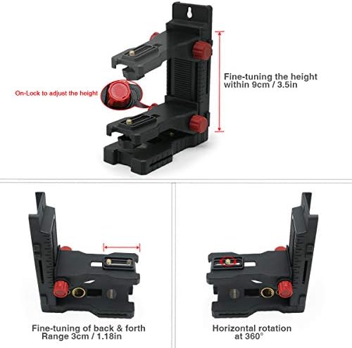 Zokoun Multifunctional L-Shape Magnetic Bracket Laser Level Adapter-Alternative to A Standard 1/4"and 5/8"Thread,Fully-Adjustable Magnetic Pivoting Base to 360 Degree for Wall & Ceiling Mount(LB01)