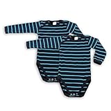 wellyou Doppelpack Baby Body- Kinder Body Langarm, Blau, 104-110