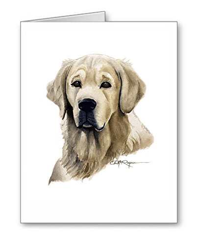 DJ Rogers Fine Art Golden Retriever - Set of 10 Dog Note Cards With Envelopes