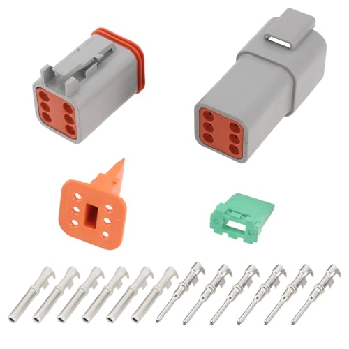 Ecsing 1Set Kit Connettore Elettrico Impermeabile A 6 Pin Dt04-6P Dt06-6S Compatibile Con Deutsch Compatibile Con Dt Serie 6P Spina Sigillata Per Auto