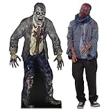 DoubleFill 6 ft Halloween Zombie Cardboard Cutout Party Decoration Spooky Zombie Stand up Life Size Creepy Photo Props Backdrop for Halloween Spooky Party Supplies
