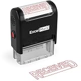 ExcelMark Sello de goma de tinta automática - (A1539-Red Ink)