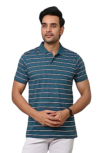 Arbour Men Polo Neck Striped Pocket Half Sleeves T-Shirt Arbour Men Polo Neck Striped Pocket Half Sleeves T-Shirt