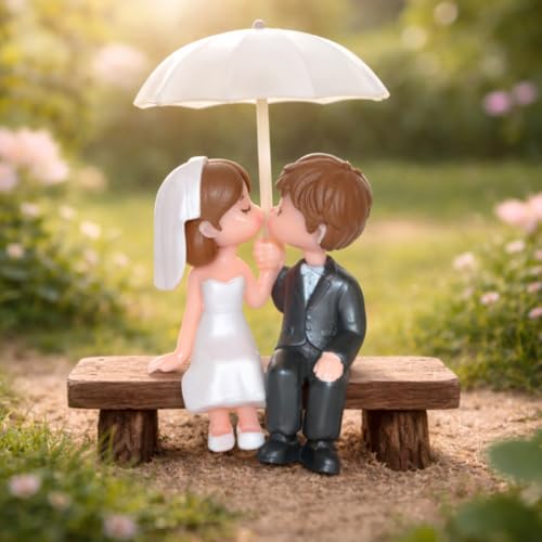 Image of CraftVatika Valentine Gift for Girlfriend Boyfriend, Husband Wife, Valentine Love Couple Under Umbrella Romantic Miniature Statue Showpiece, Birthday Gift Propose Day Gift for Woman