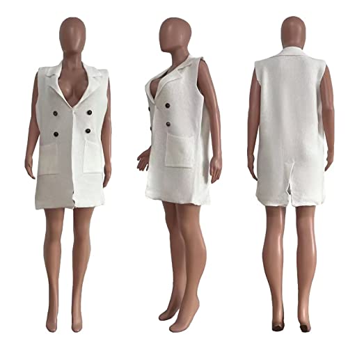 Image of Women's Casual Sleeveless Long Sweater Vest Open Front Cardigan Waistcoat