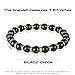 CARITATE 2Pcs Men's Jewelry Set - Black Crystal Necklace & Black Onyx Bracelet
