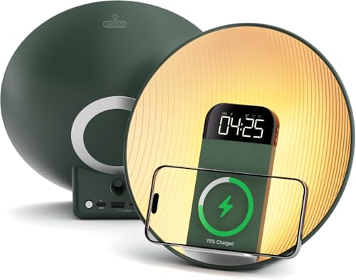 COLSUR Wake-up Light, Sonnenaufgang Simulation Lichtwecker mit Kabelloses Laden, Weiße Geräusch Maschine mit 7 Natürliche Klänge,Bluetooth-Lautsprecher & Schlummerfunktion COLSUR Wake-up Light, Sonnenaufgang Simulation Lichtwecker mit Kabelloses Laden, Weiße Geräusch Maschine mit 7 Natürliche Klänge,Bluetooth-Lautsprecher & Schlummerfunktion