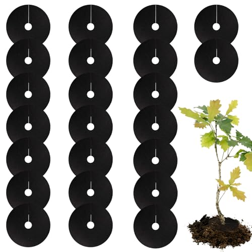 25Pcs Cabbage Collars, Round Plant Mulch Ring Deters Slug Nematodes, Root Flies, Snails, Weeds, Flower Beds Soil Moisture Retention (15CM)