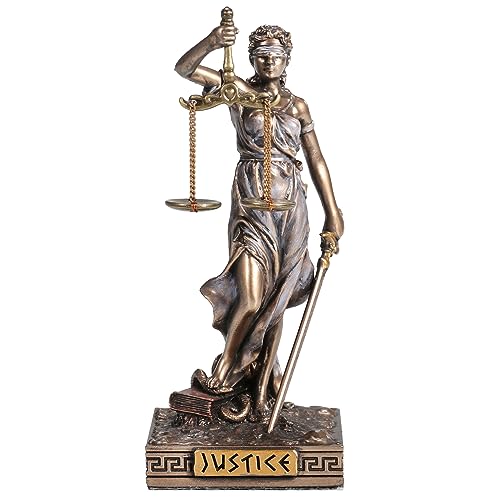 Veronese Design 4 Inch Lady Justice Greek Goddess Resin Hand Painted Miniature Figurine