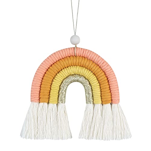 Image of BOHO GARDEN Macrame Bohemian Rainbow Charm - Essential Oil Diffuser for Cars, Baby Nursery, Children's Bedroom & Home Decor- Colorful Decorative Hanging Air Freshener & Accessories - 3.5x4 - Blossom