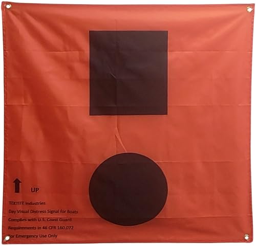 TEKTITE® Daytime Distress Signal Flag for Boats – Coast Guard Approved – SOS Orange Visual Safety Cloth Signal – Marine Boat Accessories – Boating, Signal, and Folding Flags - Made in USA