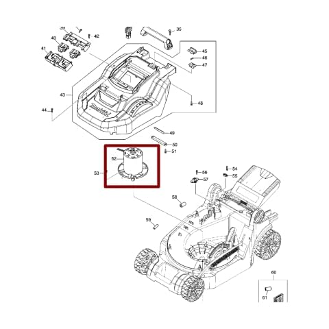 Makita 629A17-6 Motor für Modell DLM382 Akku Rasenmäher Cover