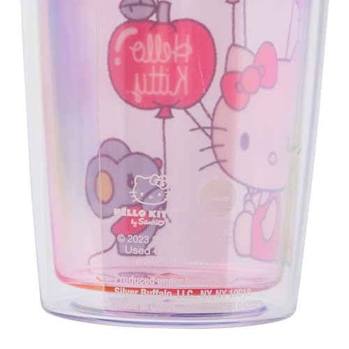 Image of Silver Buffalo Sanrio Hello Kitty Valentine's Day Heart Balloons Double Wall Travel Tumbler with Slide Close Lid, 20 Ounces (Pack of 12)