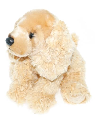tachi Plüschtier Hund, Kuscheltier Hündchen Cocker Spaniel beige, Stofftier sitzend 28 cm