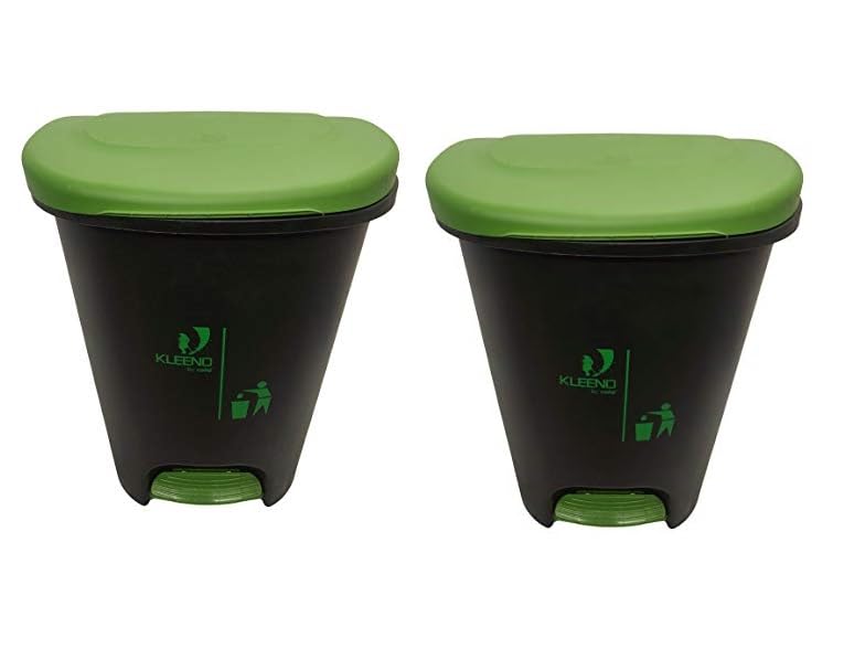 Image of Cello Plastic Pedal Step-On Garbage Dustbin 50 Ltr,Green /Green (COMBO)