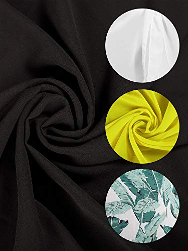 4 Pcs Sarongs Coverups for Women Swimsuit Wrap Skirt Beach Bikini Bottom Cover up Short Skirt Chiffon Cover Ups for Swimwear(Black, White, Yellow, Green Plantain Leaf)2