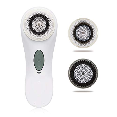 Hangsun Facial Cleansing Brush Electric Face Brush Sonic Cleansing System for Deep Cleansing, Gentle Exfoliating and Massaging, IPX7 Waterproof with 2 Brush Heads