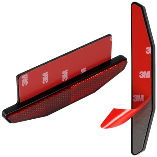 evermotor Rückstrahler Motorrad E4-Geprüft Reflektor Hinten Rot Katzenaugen mit Aluminium Platte Selbstklebend Kennzeichenhalter Motorrad Reflektoren Aufkleber 2 Stück