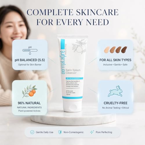 Image of Satin Splash Face Cleanser (100ml) | Brightening Face Wash for Korean Glass Skin Glow | Deep Cleansing & Hydration| For all Skin Type |dermalaure face wash