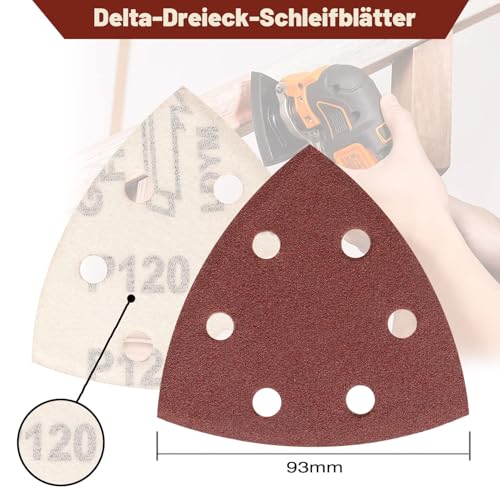 STEBRUAM 70 Stück Deltaschleifer Schleifpapier Klett fur Dreieckschleifer – Ansicht 3