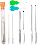 Large-Eye Blunt Needles, Hekisn Pro Quality Stainless Steel Yarn Knitting Needles, Sewing Needles, Crafting Knitting Weaving Stringing Needles (6 Pcs)