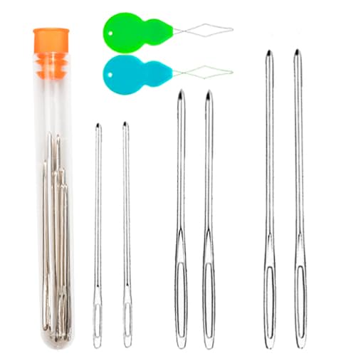 Hekisn Large-Eye Blunt Needles, 6 Piece Pro Quality Stainless Steel