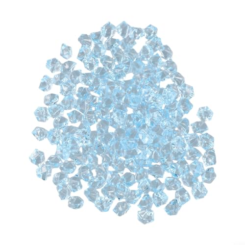 150pcs Acrylic Ice Rocks for CRYSTALs Gems, Bulk Fake for CRYSTALs,Acrylic for CRYSTAL Gem Stone Ice Rocks, for Radiant Vase Plant Decoration,Wedding Decoration,Table Scatter Party(Light Blue)