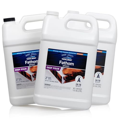 TotalBoat Fathom Deep Pour Epoxy Resin - 3-Gallon Casting Kit, 1-3" Pours