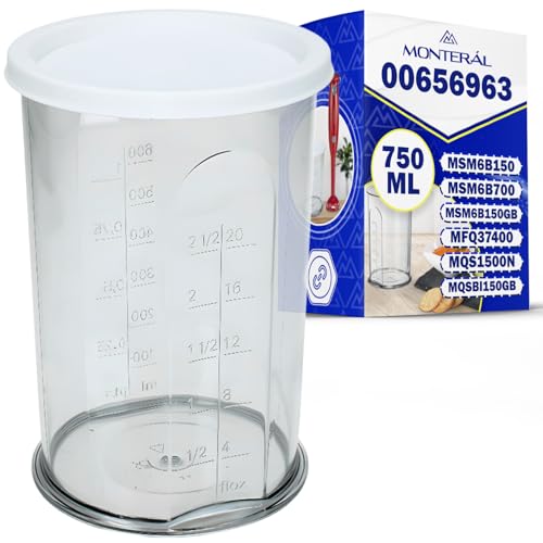 MONTERAL Bol Doseur avec Couvercle pour Mixeur Plongeant 750 ML avec Le Code Original 00656963 656963 pour Bosch pour Siemens