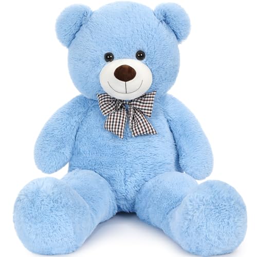 Image of MaoGoLan Giant Teddy Bear Plush Toy - Ultra Soft & Cute Large Stuffed Animal 39 inches, Perfect for Baby Showers, Birthdays, Valentine Day Gifts (Kids, Couples, Family),Blue