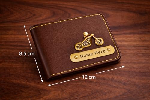Image of SCPmarts Premium Personalized Wallet for Men with Name & Charm - Stylish Personalized Wallet with Multiple Card Slots & Durable Finish - Ideal Gift for Birthday, Anniversary (Brown)