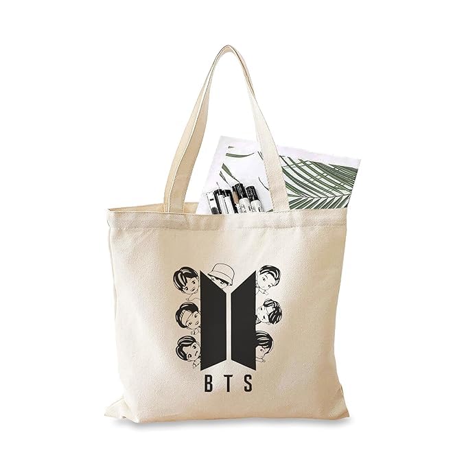 Darkbuck Canvas Tote Bag For Women & Man Printed Aesthetic Unisex Shoulder Zipper Lock bag White