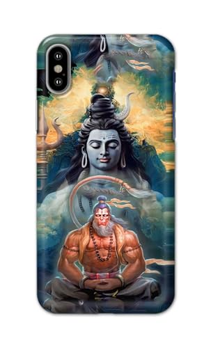 Image of PRINTFIDAA Printed Hard Back Cover Case for Apple iPhone X | iPhone 10 | iPhone Xs | iPhone 10s Back Cover (Lord Shiva and Hanuma) -112
