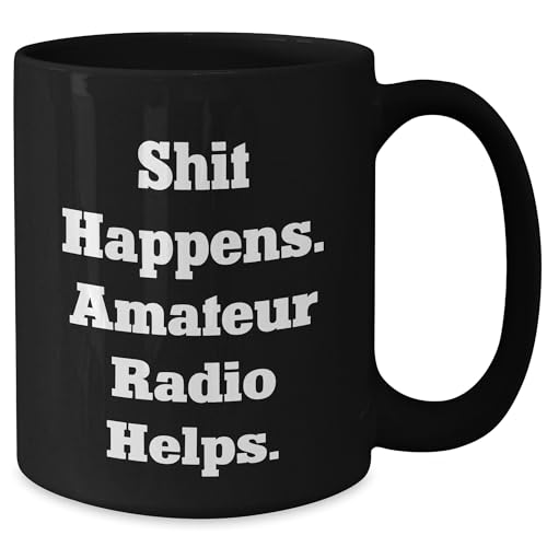 Taza de café negra para radioaficionados 15oz miniatura 2