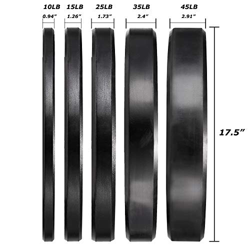 papababe Bumper Plates 2 inch Bumpers Olympic Weight Plate with Steel Insert Bumper Weights Set Free Weight Plates