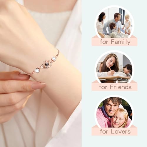 SUPHELPU Bracelet with Picture Inside, Picture Bracelet Personalized Photo, Personalized in Memory of Loved One Gifts, Customized Gifts for Your Lover4