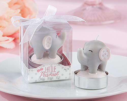 DISOK - Vela Bautizo Elefante en caja de regalo. Velas para bautizo. Originales velas de bautizo (20-Rosa)