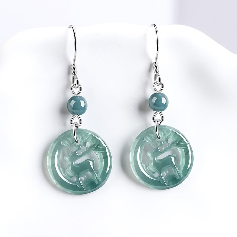 Boucles d'oreilles jade vert argent 925 le cadeau d'anniversaire idéal - 3