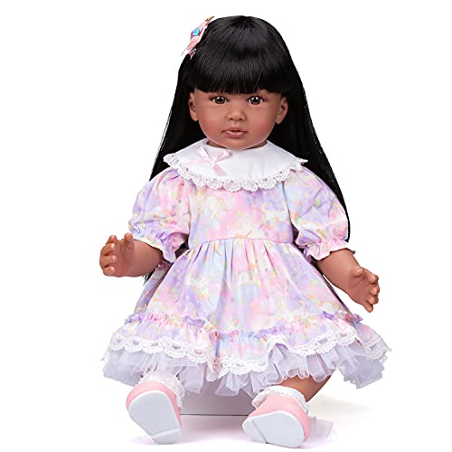 Muñeca Bebé Reborn Afroamericana 60 cm Realista miniatura 4