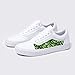 White Old Skool x Green Skulls Custom Handmade Uni-Sex Shoes By Patch Collection
