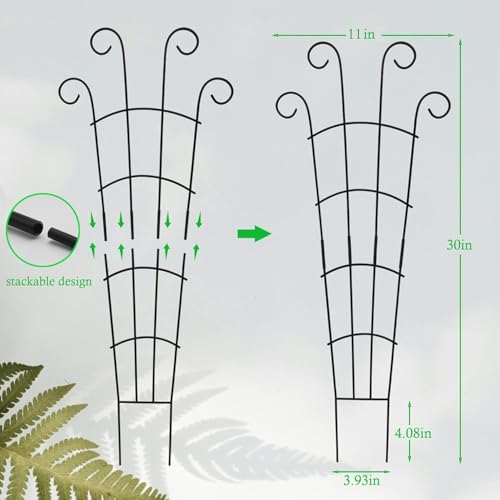 Image of 30 Inch Trellis for Climbing Plants Indoor 3 Pack Indoor Plant Trellis for Potted Plants Metal Garden Trellis for pots Indoor Outdoor for Monstera Pothos Vine Ivy Hoya(30inch Black)