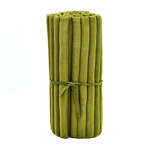 Image of Leewadee - Foldable Floor Mattress - Japanese Roll Up Futon -Trifold Tatami Mat- Guest Floor Bed - Camping Mattress - Thai Massage Mat, Kapok Filled, 75 x 28 inches, Green