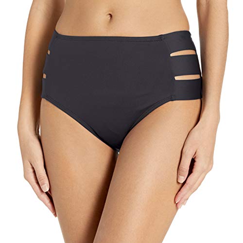 La Blanca Women's Island Goddess Strappy Side High Waist Bikini Hipster Bottom, Black, 10