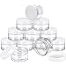 SATINIOR 24 Pieces Empty Clear Plastic Jars with Lids Round Storage Containers Wide-Mouth for Beauty Product Cosmetic Cream Lotion Liquid Butter Craft and Food (White Lid, 4 oz)
