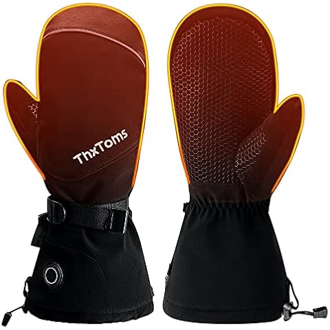 Heated Mittens Gloves for Men and Women - 5V 3000MAH Electric Rechargeable Battery Gloves for Winter Skiing Skating Snow Camping Hiking Heated Hand Warmer Cover