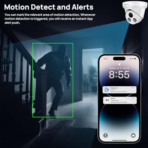 Caméra IP PoE 4 MP extérieure dôme fixe objectif 2.8mm vision nocturne 30m microphone