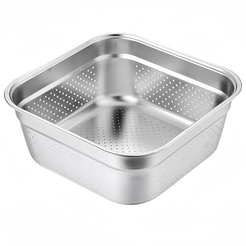 保存容器 角バット ザルセット ざる セット ステンレス 四角 水切り バット ザル ステンレス 角ザル ステンレス 食洗機対応 下ごしらえに便利 省スペースで使える サビにくい 一時保存 (ステンレス漏れ鉢,30CM)