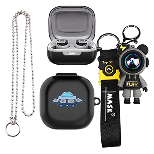 For JBL LIVE FREE 2 用の ケース カバー ワイヤレスイヤホン シリコン 保護ケース 傷防止 落下防止 耐衝撃 防水 防塵 指紋防止 創造性 かわいい 漫画 人気 軽量 全面保護カバー イヤホンケース キーチェーン付き (A8)